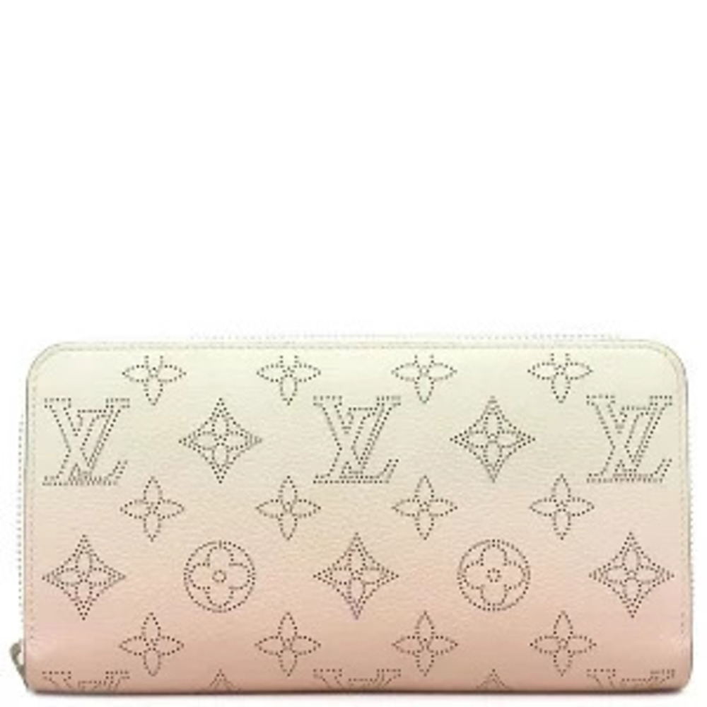 Louis Vuitton Zippy Wallet Monogram Mahina Pink White Gradient Round Zipper
